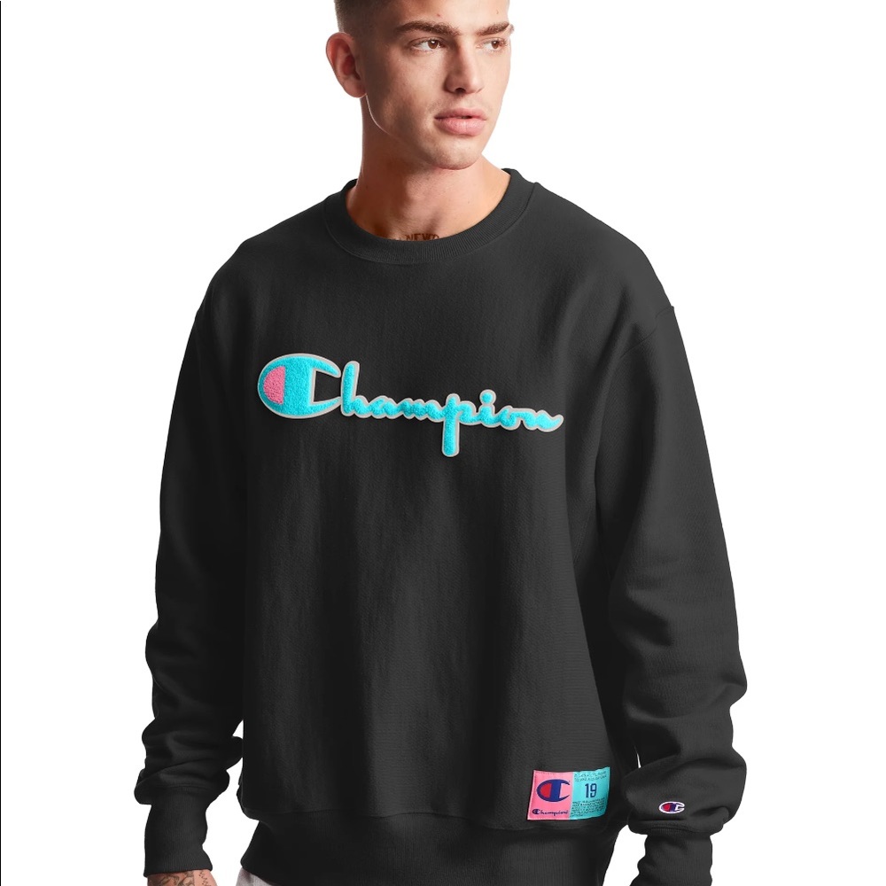 Champion Reverse Weave Chenille Logo Crewneck